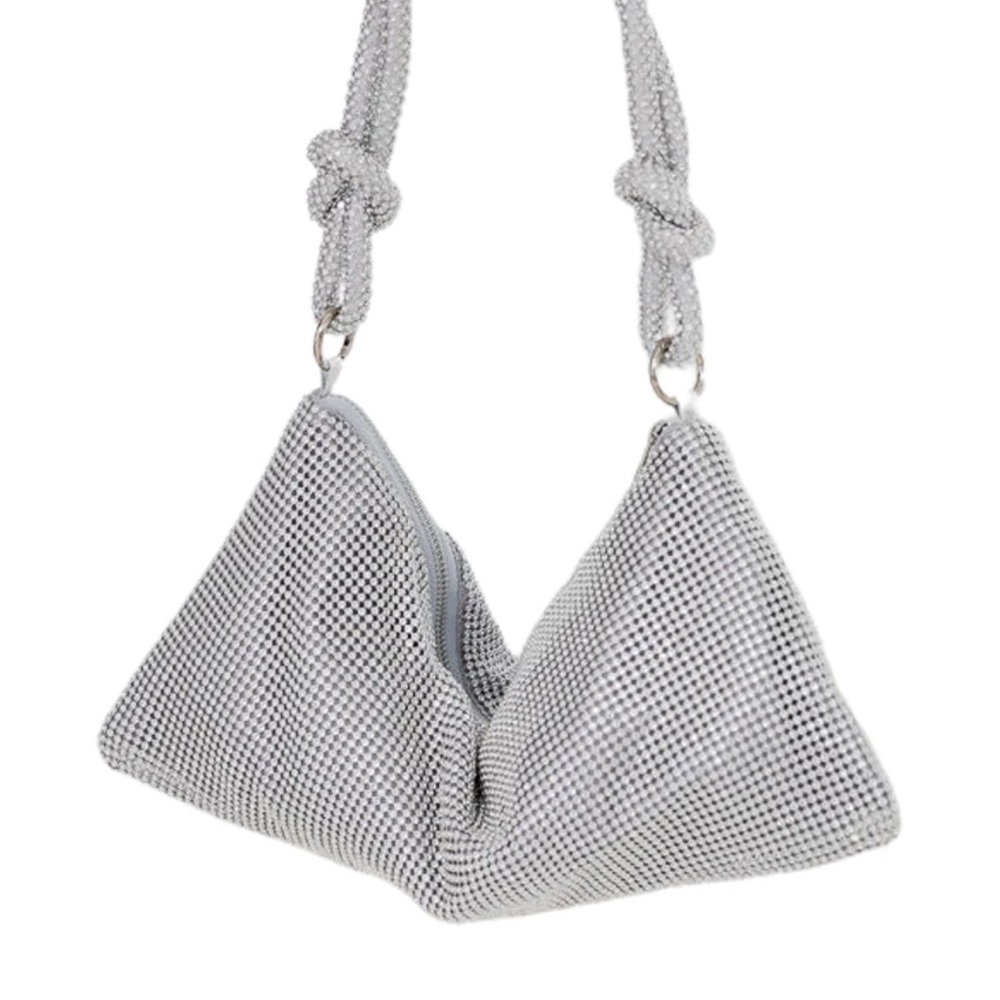 Pink lily Ran out of love silver rhinestone bag